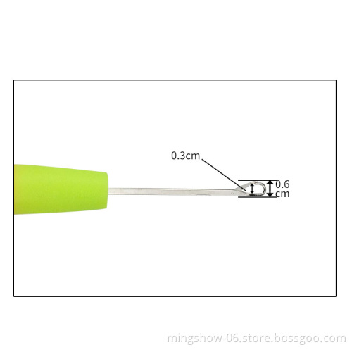Professional 16CM Plastic Handle Stainless Steel Hair Weaving Latch Hook Crochet Needles For Braid Hair Extension